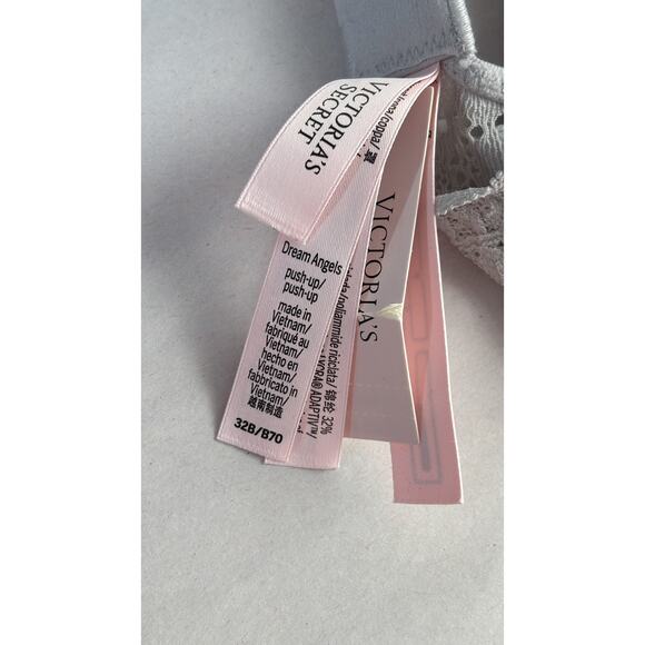 Victorias Secret Twinkle Strap Lace Push Up Bra Womens Size 32B Silver Pearl New - Picture 11 of 11